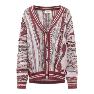 Laneus Cardigan In Jacquard Over Fit - - Knitwear - Donna - Multicolore - S