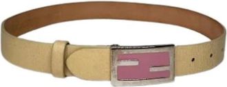 Fendi Pre-owned Vintage Riem - Dames - Vintage Accessoires - Beige - ONE Size - Leer - Vintage