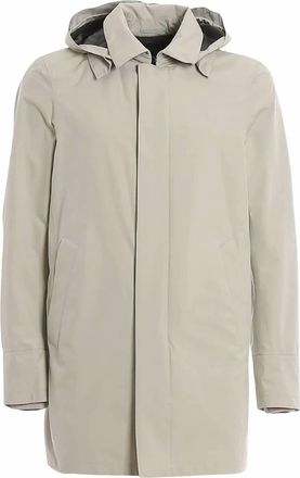 Herno Mens Laminar Style Raincoat In Light Grey