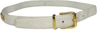 Celine Pre-owned Vintage Lederen Riem - Dames - Vintage Accessoires - Wit - ONE Size - Leer - Vintage