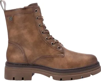 Refresh Schoenen, Dames, Bruin, 38 EU, Leer, Militaire Enkellaars 17100002