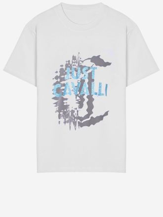 Just Cavalli Camiseta de algod&oacute;n con logo estampado de Just Cavalli