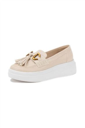 Yellow Box Lss Slip On Platform Tassel Loafer/sneaker In Beige