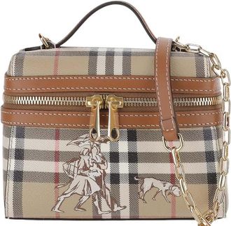 Burberry Beige Check Mates Vanity Mini Crossbody Bag