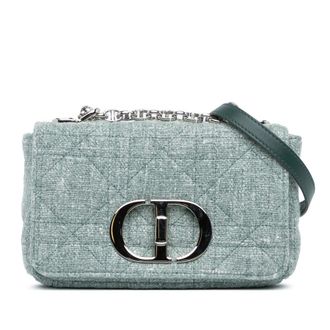 Dior Pre-owned Dior Small Tweed Macrocannage Caro Bag Ladies 05-RU-0252
