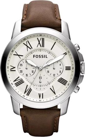 Fossil Grant Chronograph Fs 4735 - Heren - Horloges - Bruin - ONE Size - Leer - Accessoires