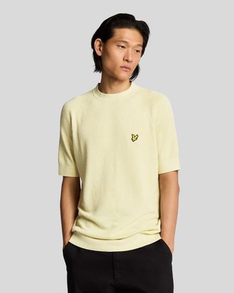 Lyle & Scott linnenmix gebreid T-shirt - Geel