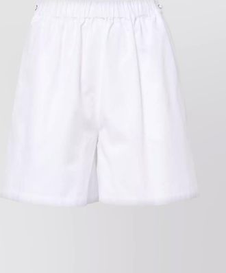 Max Mara high-rise cotton shorts drawstring detail