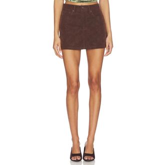 Good American Good American Better Than Suede Good 90S Mini Skirt Women Cacao Zip Fly PALL2