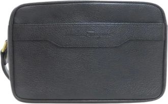 Ferragamo Pre-owned Clutches, female, Black, Size: ONE SIZE Pre-owned Leather Clutch