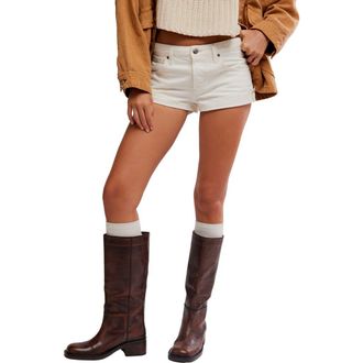 Free People Cali Cuffed Cotton Shorts in Soft White at Nordstrom, Size 27