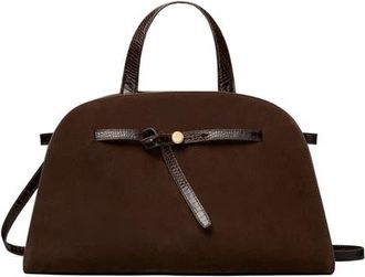 Tory Burch Romy Suede Leather Bauletto in Dark Cocoa at Nordstrom