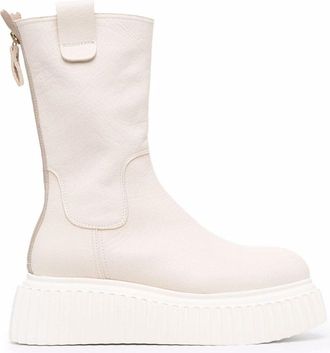 AGL Beige Milagros Plastic Ridged Platform Boots