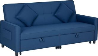 HOMCOM Homcom - Reversible L-Shaped Sectional Sofa Bed with Cushions, Blue