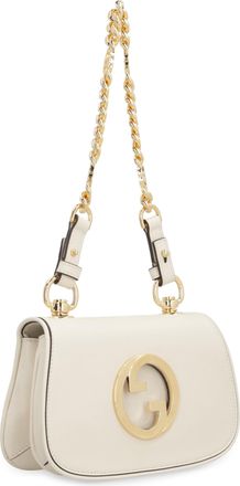 Gucci Womens Blondie Mini Leather Shoulder Bag White Calf