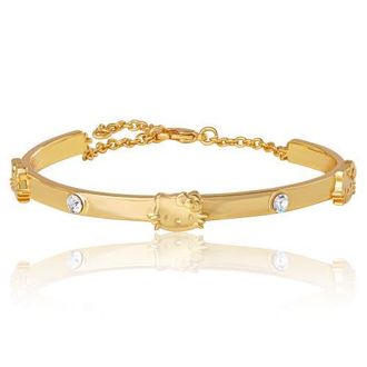 Hello Kitty Station Bracelet, Gold-Tone, Crystal Accents in Gold Tone at Nordstrom