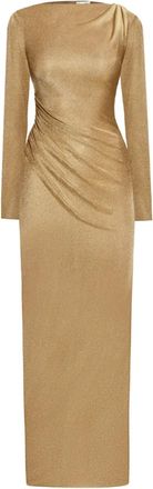 Oscar De La Renta Gedrapeerde jersey maxi-jurk - Goud
