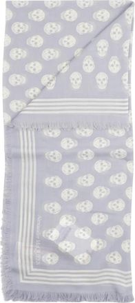 Alexander McQueen Classic Skull Foulard - Heren - Wintersjaals - Blauw - ONE Size - Accessoires