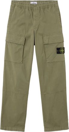 Stone Island Stretch Katoenen Cargo Broek - Heren - Straight fit broeken - Groen - W34 - Katoen - Broeken