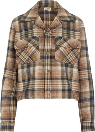 Ralph Lauren Polo Ralph Lauren Brown Plaid Wool-Blend Tweed Shirt Size XL