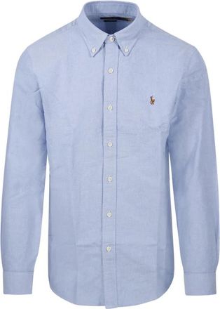 Ralph Lauren Lange Mouw Sportshirt - Heren - Zakelijke Overhemden - Blauw - XL - Overhemden