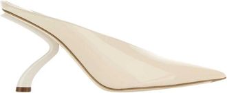Ferragamo Itaca Sabot - Dames - Muiltjes - Wit - 40 1/2 EU - Leer - Schoenen