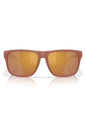 Costa Spearo XL 59mm Polarized Square Sunglasses in Matte Terra Cotta /Gold 580G at Nordstrom