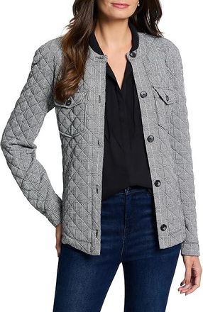 Nic+Zoe Plaid Perfection Jacket Womens Jacket Black : MD (US 8-10), Polyester/Rayon/Spandex