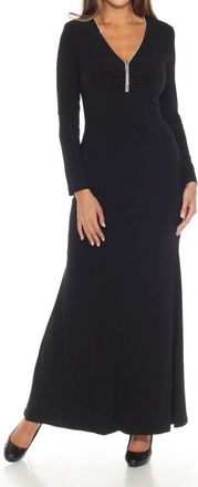 Joseph Ribkoff Embellished V-Neck Mermaid Evening Dress In Black