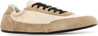 Prada Womens Two-Tone Re-Nylon And Suede Collapse Sneakers Avorio+deserto