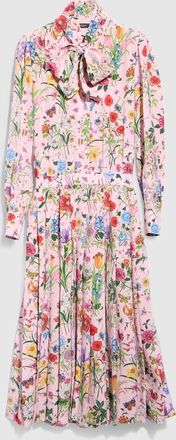 Gucci Printed Silk Chemisier Dress, Pink