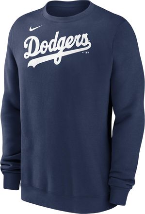 Nike Los Angeles Dodgers Wordmark Nike Mens MLB Pullover Crew in Blue | NKPV44BLD-M4Z