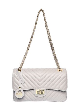 Roberta M Grijs Rundleer Tas