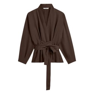 Summum Camicetta Leggera in Twill - - Blouses & Shirts - Donna - Marrone - L