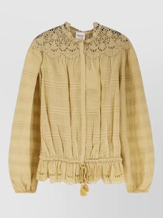 Isabel Marant organic cotton embroidered puff-sleeve blouse