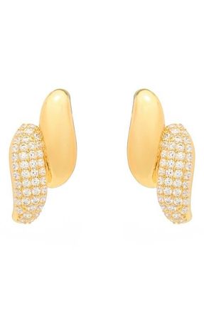 st. Moran Cubic Zirconia Pav&eacute; Drop Earrings in Gold at Nordstrom