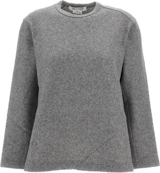 Comme Des Gar&ccedil;ons Grey Flared Wool-Blend Crewneck Sweater