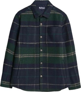 Barbour Light Jackets, male, Multicolor, L, Tailored Check Overshirt with Button Closure