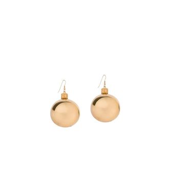 Moschino Metal Dangle Earrings - female - Moschino - Earrings - Yellow - ONE SIZE - Accessories
