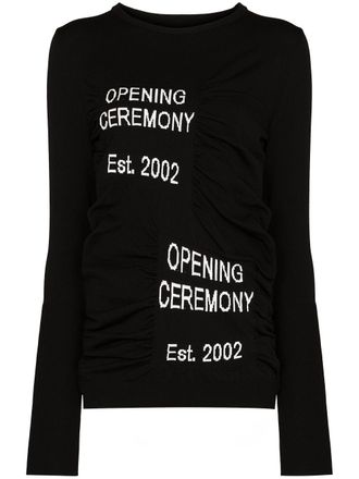 Opening Ceremony Box Logo crew-neck jumper - women - Polypropylene - S - Black