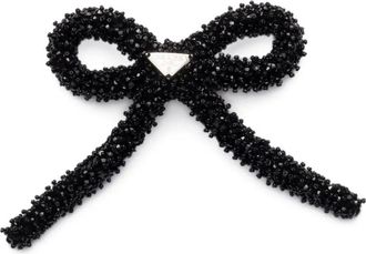 Prada Fermacapelli con logo - Nero