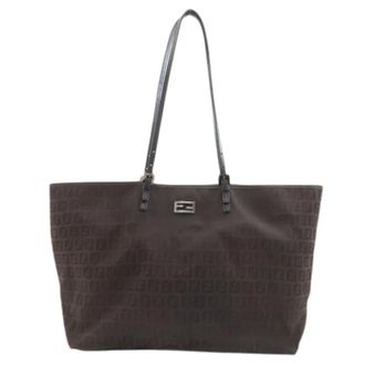Fendi Pre-owned Tote Bags, female, Brown, Size: ONE SIZE Pre-owned Zucchino Tote bag