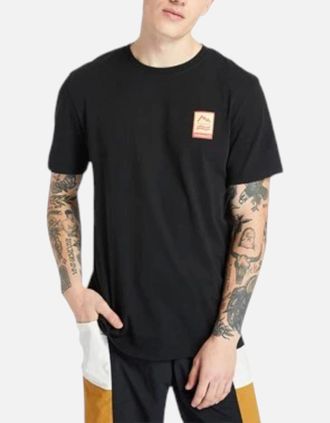 Timberland Mens Timberland A2DV3 Back Print Mens T Shirts Crew Neck Pullover Casual Cotton New - Black - Size: 38