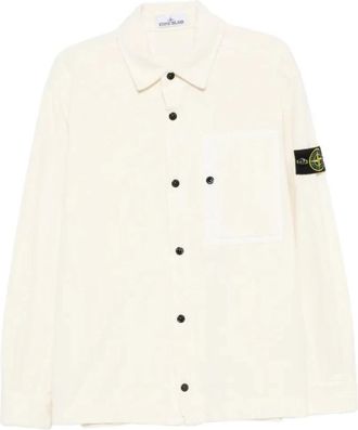 Stone Island Overshirt V0093 - Heren - Casual Overhemden - Beige - S - Katoen - Overhemden