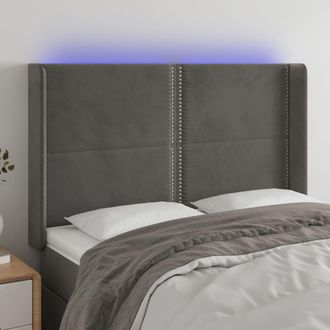 vidaXL Cabecero Con Led De Terciopelo Gris Oscuro 147x16x118/128 Cm Vidaxl