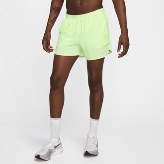 Nike Mens Stride Dri-FIT 5 Brief-Lined Running Shorts in Yellow | DM4755-701