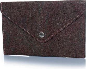 Etro Etro, leren clutch met paisleyprint