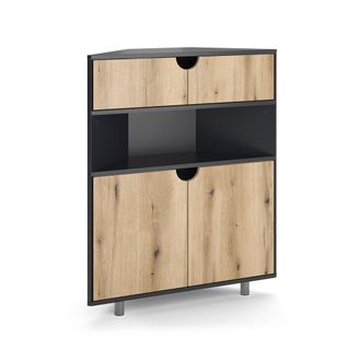 Vicco Aparador Inaro, Antracita/roble, 79 X 96 Cm Con 4 Compartimentos, Vicco
