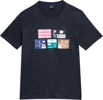 Paul Smith Road Signs T-Shirt - Heren - T-shirts - Zwart - 2XL - Katoen - Tops