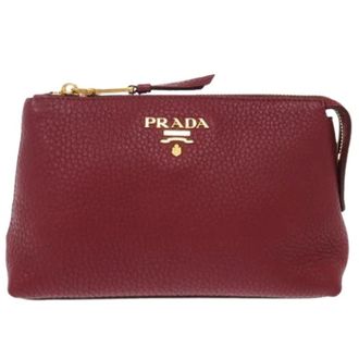 Prada Pre-owned Clutches, female, Red, Size: ONE SIZE Pre-owned Pouch